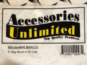 Aumag5 Accessories Unlimited - 5 Inch Chrome Magnetic Cb Antenna Mount 18ft Coax #aumag5 #3