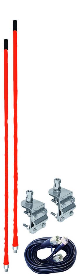 Aumm24-r Accessories Unlimited - 4ft Red Dual Cb