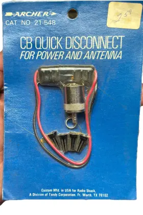 21-548 Archer Vintage Radio Shack Cb Quick-disconnect Power And Antenna Nos Usa 21-548 Archer Vintage Radio Shack Cb Quick-disconnect Power And Antenna Nos Usa