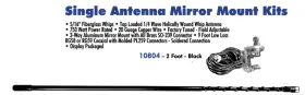 10804 Aries 2ft Cb Radio Fiberglass Antenna Kit With Mirror Mount And Coax Black New