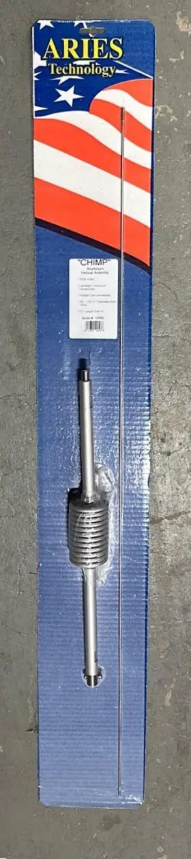 10058 Aries Technology 3500 Watts 48 Inch Aluminum Helical Chimp Cb Antenna New 10058 Aries Technology 3500 Watts 48 Inch Aluminum Helical Chimp Cb Antenna New