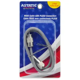 302-10268 Astatic 3ft Gry Cbl With Ast Pl259 #2 302-10268 Astatic 3ft Gry Cbl With Ast Pl259 #2