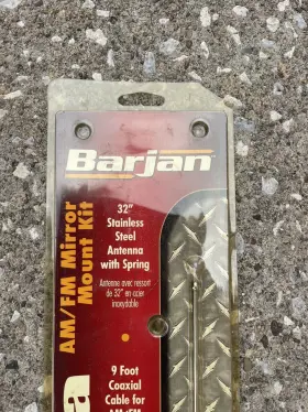 300-66550 Barjan New Am Fm Antenna / Spring Mirror Mount 32 In Semi Tractor Truck #2