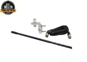 Branded 744110026139 Mirror Mount Fiberglass Cb Antenna Kit In Black 3 Ft. New
