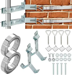 Ez2924 Branded 2 Set Chimney Antenna Mount Kit Y Bracket 18ft Straps Heavy Duty
