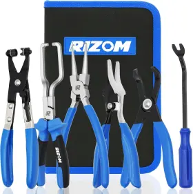 Rz021 Branded 6-piece Fuel Line Pliers Set Hose Clamp Removal 30 Degree