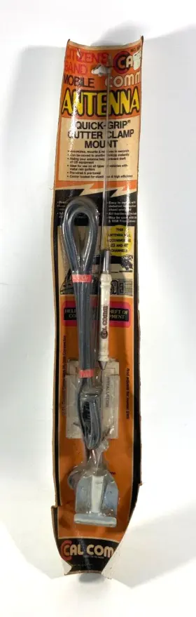 9814 Cal Comm Mobile Cb Antenna With 12ft. Coax Cable Gutter Clamp Mount Nos Usa