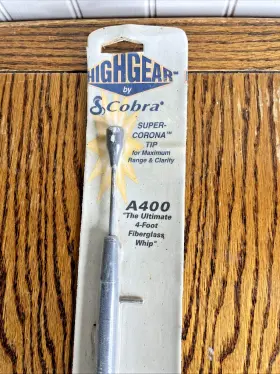 A400 Cobra Highgear By Super Corona Tip 4-ft Fiberglass Whip Cb Antenna #2 A400 Cobra Highgear By Super Corona Tip 4-ft Fiberglass Whip Cb Antenna #2