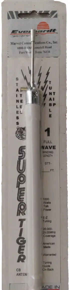 Stt3-w Everhardt 693031609436 Cb Radio 3 Ft Fiberglass Tuneable Antenna 1000 Watt - White
