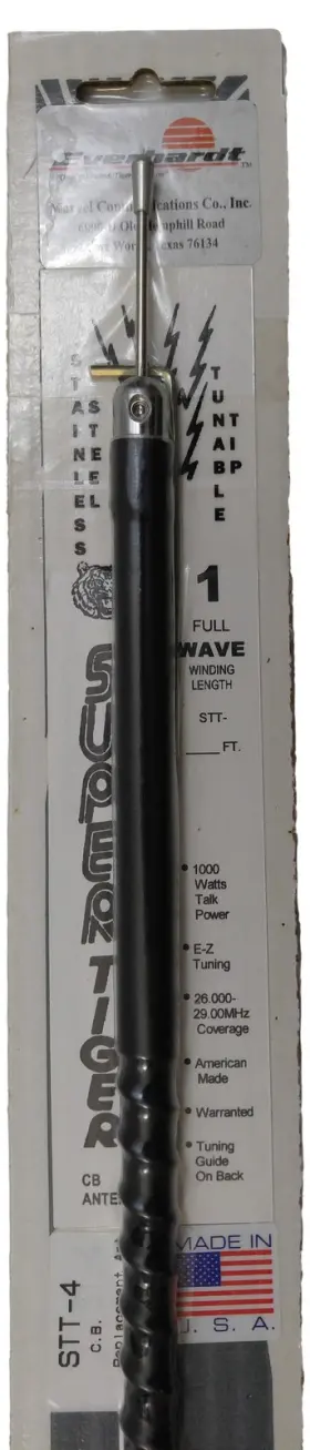 Stt4-b Everhardt 693031609450 Cb Radio 4 Ft Fiberglass Tuneable Antenna 1000 Watt - Black