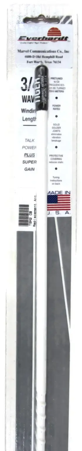 Tsm2-w Everhardt 693031609610 Cb Radio Fiberglass 2 Ft Antenna Inch Super Flex 3/4 Wave - White
