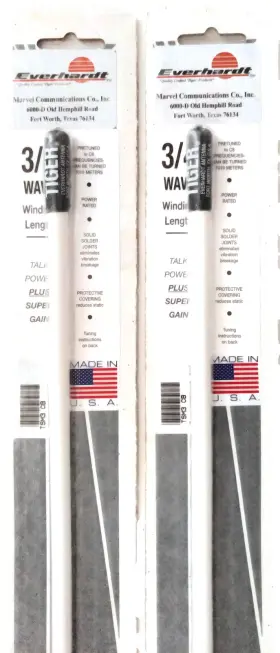 Tsm3-w Everhardt 693031609689 2 Lot Cb Fiberglass 3 Ft Antenna Inch Super Flex 3/4 Wave - White