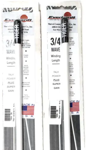 Tsm4-w Everhardt 693031609764 2 Lot Cb Fiberglass 4 Ft Antenna Inch Super Flex 3/4 Wave - White