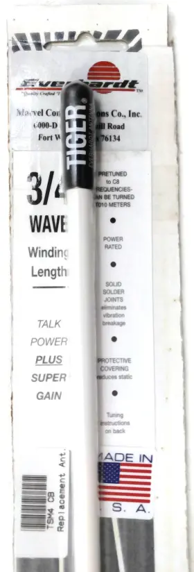 Tsm4-w Everhardt 693031609771 Cb Radio Fiberglass 4 Ft Antenna Inch Super Flex 3/4 Wave - White