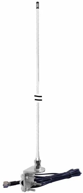 Ngp1 Everhardt - 4ft Fiberglass No Ground Mirror Mount Antenna-white