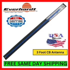 Sott-3 Everhardt Cb Antenna Stainless Steel Tunable Blue 1 1/2 Wave Winding Kit