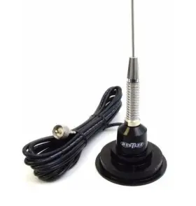 1c-100sb Hustler Cb Antenna With 3.5 Inch Black Magnet Mount Pl259 For Mobile Radio