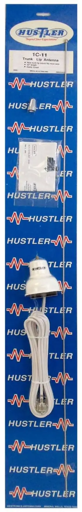 Ic11-w Hustler / New-tronics Antenna - One Piece Trunk Lip Mount Cb