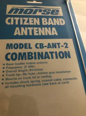 Cab-ant-2 Morse Cb-ant-2 Citizen Band Cb Antenna Roof Mount Kit 45 Inch Combo Vintage #2