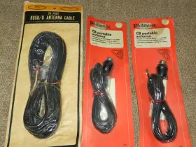 Philmore 5031cb Nos- 2 Rare Portable Cb Antennas And 20 Foot Antenna Cable