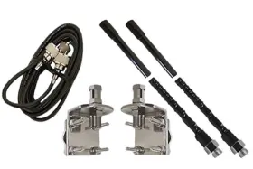 Hsd995-4b Procomm 8974156 Dual 4ft Cb Antenna 3 Way Mount Cable Kit 750w Fiberglass