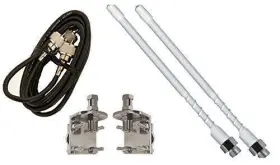 Hsd995-4w Procomm - 4 Inch White Fiberglass Dual Cb Antenna Kit