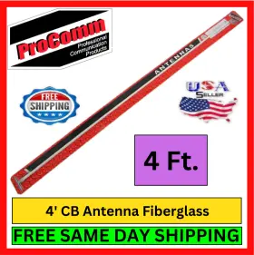 Kf4w Procomm 48 Inch 4ft Fiberglass Cb Antenna For Ham Radios Tunable Tip Flexible
