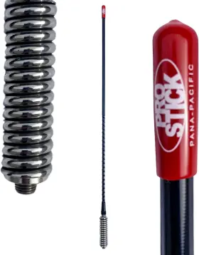 1000w Prostick 445056248243 2ft Fiberglass Cb Radio Antenna Black With Stainless Steel Spring