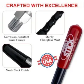 5582661409 Prostick 2 Foot Fiberglass 1000 Watt - Black Cb Radio Antenna #3