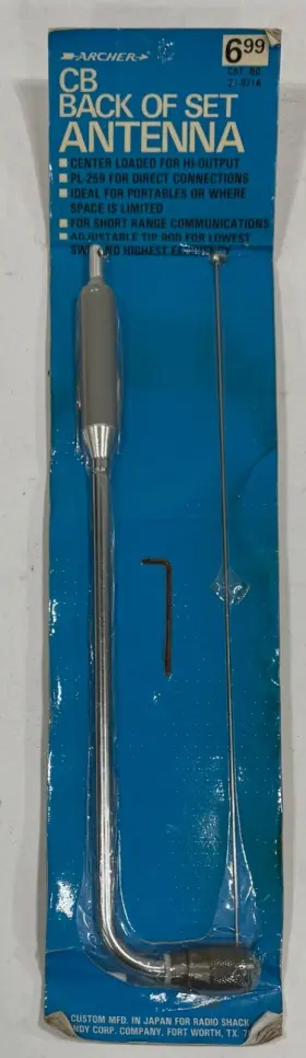21-921a Radioshack Vtg Sealed Radio Shack Archer Model Back Of Set Cb Antenna A12 Nos