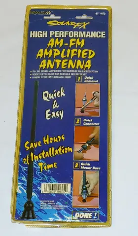 Rally 19625 Sound Fx Am-fm Car Antenna With Signal Amplifier Quick Connector