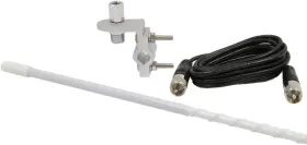 Rp-83w Roadpro 445034257298 Standard Series White 3 Mirror Mount Fiberglass Cb Antenna Kit #2 Rp-83w Roadpro 445034257298 Standard Series White 3 Mirror Mount Fiberglass Cb Antenna Kit #2