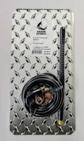 Shark Antennas Sh-901m 9 Inch Super Flexible Rubber Duck Cb Antenna With 3 Mag Mount Cable