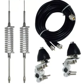 15000w Taurus Cb79 2x 25-30 Mhz Flat Coil Antenna Mirror Mount Co-phase Coax