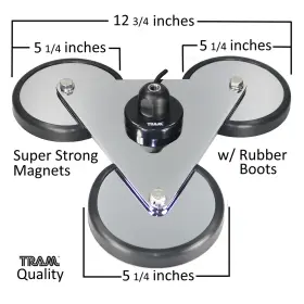 Rg58 Tram 727932000563 270 12.75 Inch Tri-magnet Cb Antenna Mount 5 Magnets 18-ft Cable