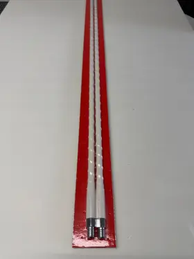 Transel 322-3w Dual Set Of 3ft White Fiberglass Cb Antenna With Caps 500w Whips For Cobra