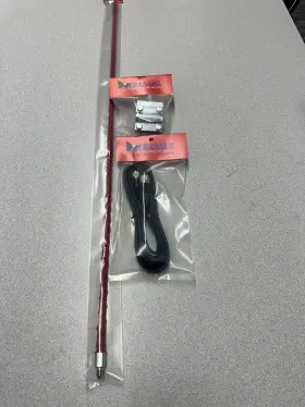 Transel T821-3r Single 3 Ft Red Cb Radio Antenna Kit W Mount Coax