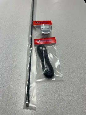 Transel T821-4b Single 4 Ft Black Cb Radio Antenna Kit W Mount Coax