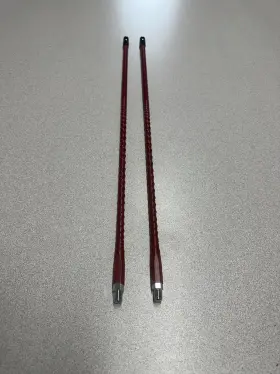 Transel T822-2r Dual Set Of 2 Foot Red With Black Caps Fiberglass Cb Antenna For Cobra Uniden