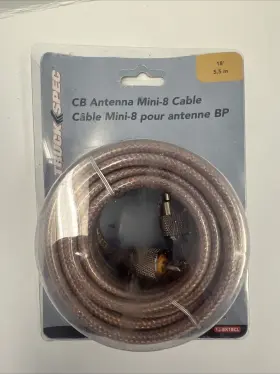 Ts-8x18cl Truckspec 18ft Cb Antenna Mini-8 Coax Cable With Pl-259 Connectors New Box Dama Ts-8x18cl Truckspec 18ft Cb Antenna Mini-8 Coax Cable With Pl-259 Connectors New Box Dama