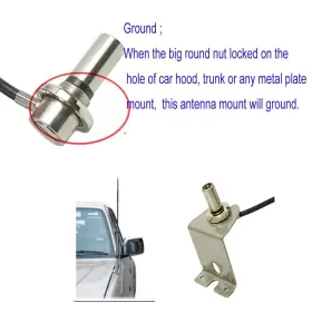 Pl-259 Ungsung 631112528146 3/8 X 24 Vehicle Cb Antenna Mount Bulkhead Stud To Connector Wit #3