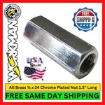 Workman NUT-3 Cb Antenna Stud 3/8X24 Chrome Brass 1.5" Replacement Truck Kit. Fixed Price $7.85.