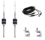 2 Vintage Hustler Scb-s Black Cb,ham Antennas,dual Coax,brackets And Studs. Fixed Price $177.22.