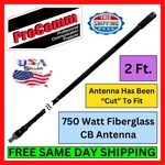 Procomm JBC200B 750W 2' Fiberglass Cb Antenna Top Loaded 3/8 X 24 Ferrule 20GA. Fixed Price $19.95.