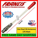 Francis CB25W 4.5' White Fiberglass Antenna For Radio Trucking 175W 3/8-24. Fixed Price $34.95.