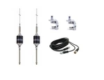 Vintage Hustler Scb-s Black Cb,ham ANTENNAS,12' Dual Coax,brackets And Studs. Fixed Price $177.22.