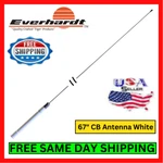 Everhardt C28-0 Stainless Steel Cb Antenna 67" 3/8 X 24 Base Load White Whip Kit. Fixed Price $56.95.