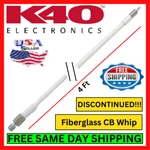 K40 SF400 White 1500W Superflex 4' Tunable Fiberglass Cb Whip Antenna Top Load. Fixed Price $38.95.