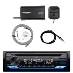 Single Din Marine Bluetooth Cd Receiver, Satellite Radio Tuner W/2X Antenna. Fixed Price $288.49.