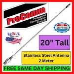 Procomm SS-FM20 Stainless Steel Antenna Whip 20" Am/fm Meter 3/8-24 Chrome Kit. Fixed Price $19.95.